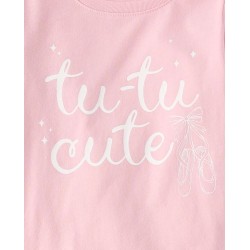 Camiseta Estampada Con Tutú para niñas  - Rosa