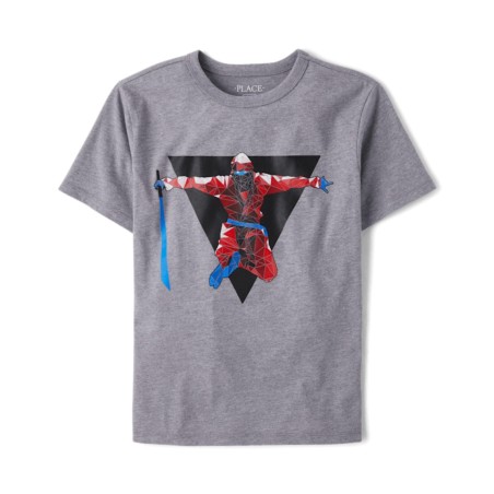 Camiseta Gráfica Ninja para niño - Gris
